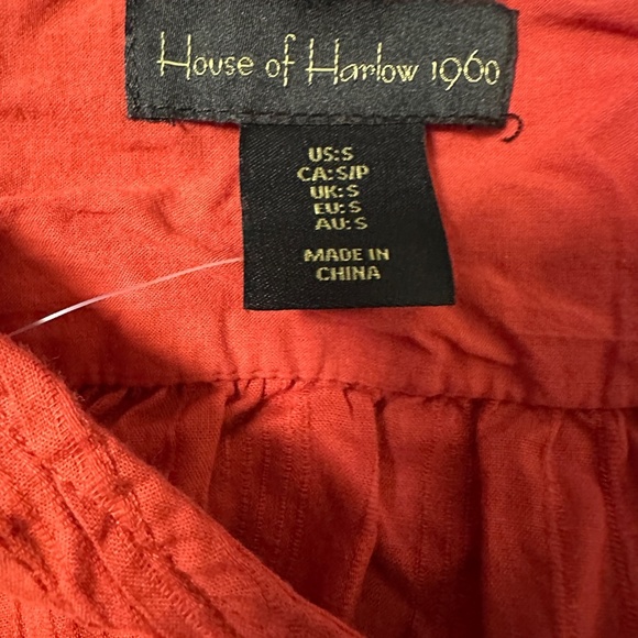 *HOUSE OF HARLOW 1960* Burnt Orange Long Sleeve Crop Top Size Small - Picture 6 of 7
